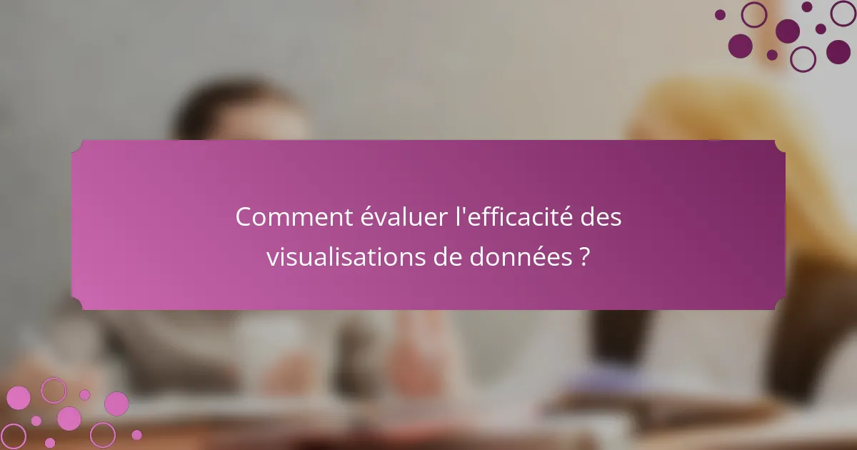 Comment évaluer l'efficacité des visualisations de données ?